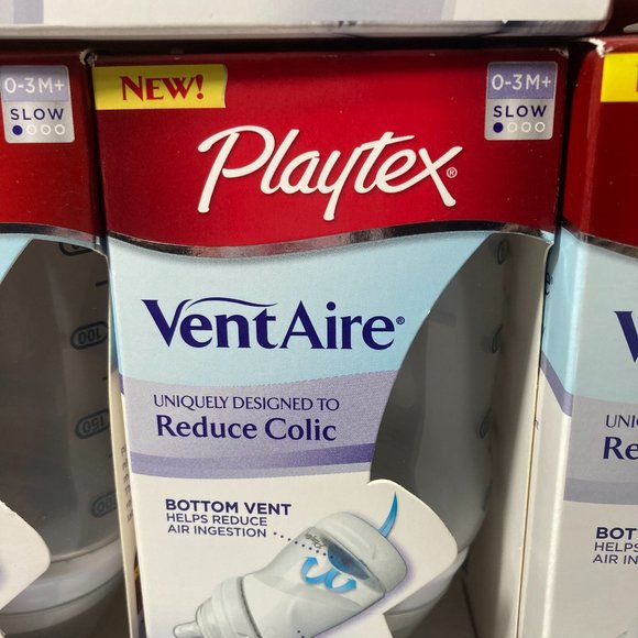 Playtex VentAire 6oz Baby Bottle Naturalatch Silicone Nipple Angled Bottom Vent - Picture 2 of 13